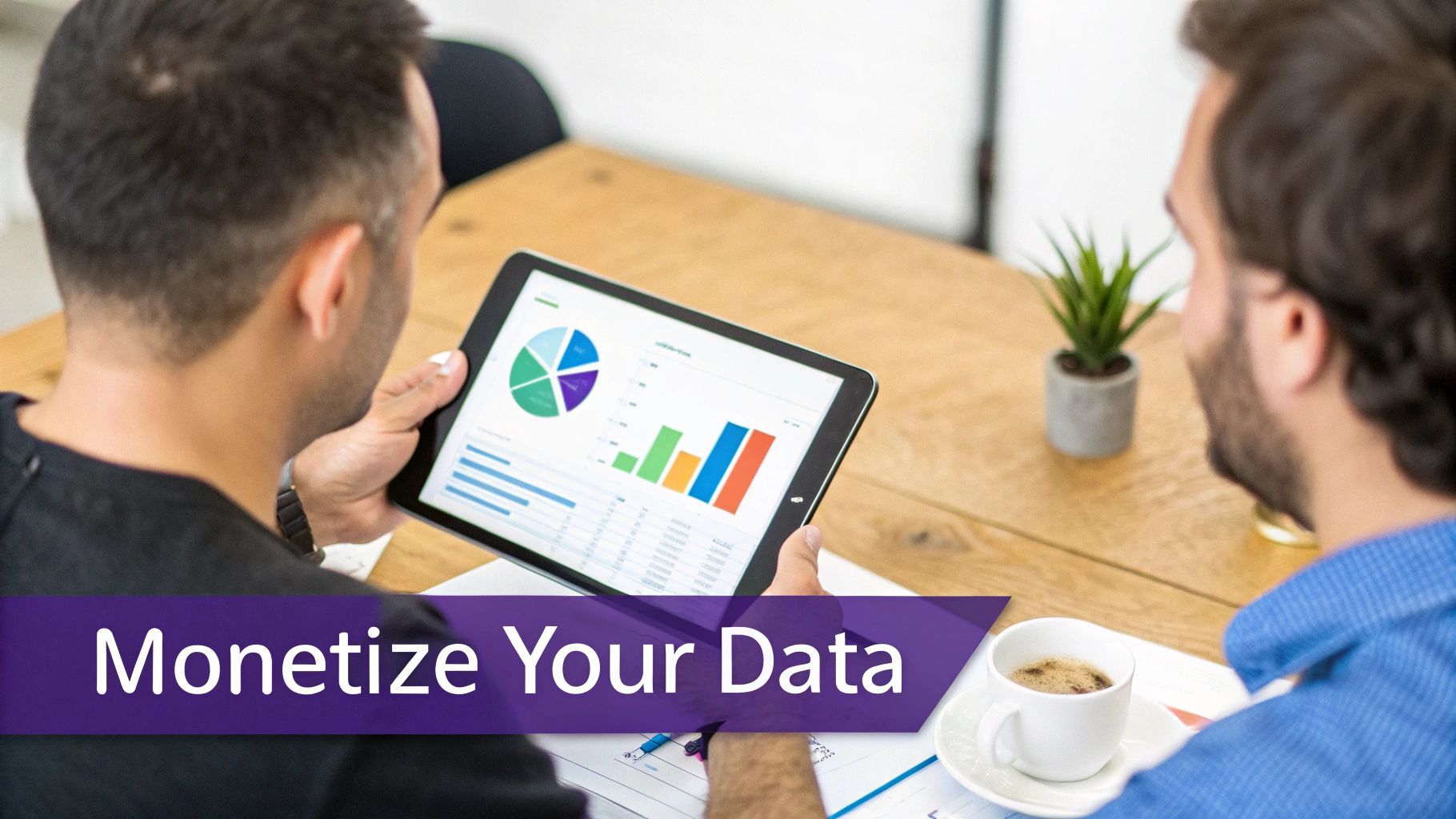 Woman analyzing charts on a laptop, symbolizing monetization strategy.