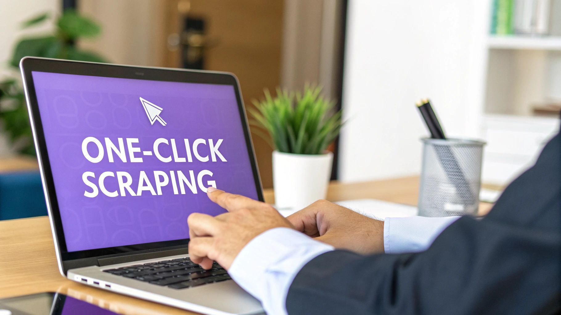 A clean, user-friendly interface of a no-code tool, contrasting with complex code shown in previous images.