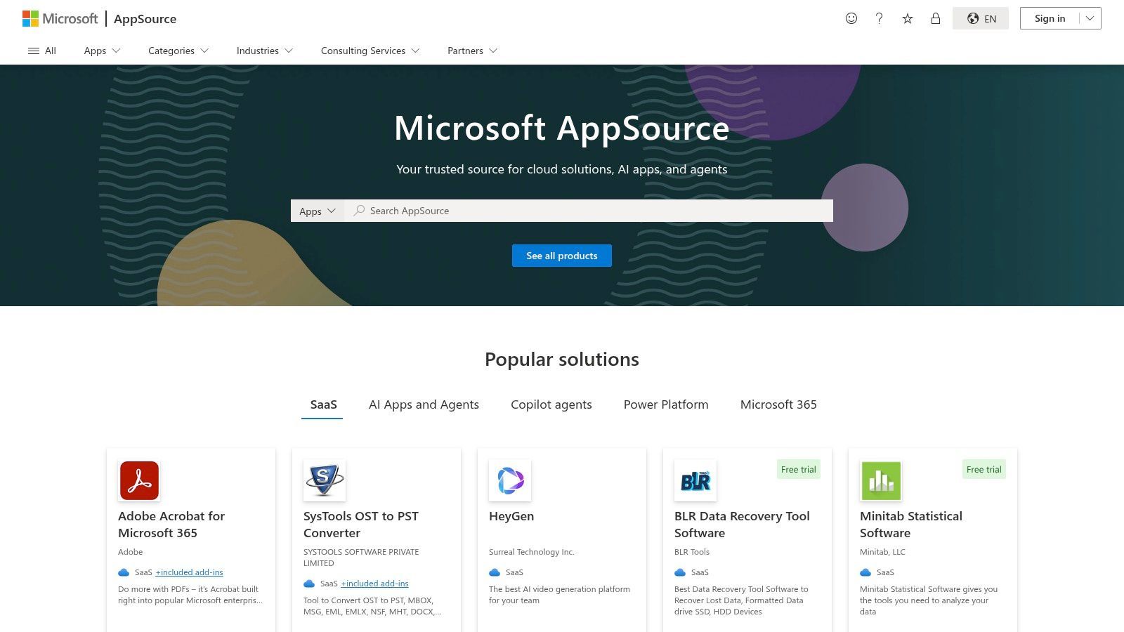 Microsoft AppSource (Contact/Teams/Outlook add-ins)