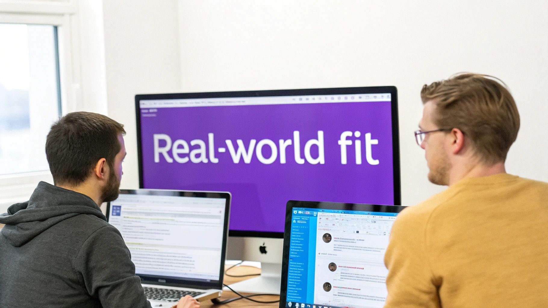 People collaborating on a project workflow