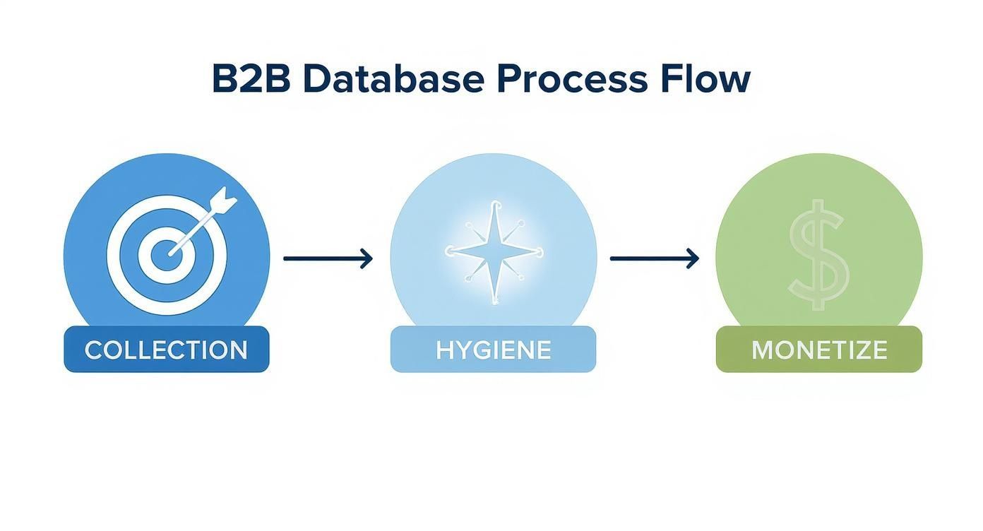Infographic about how to build and monetize your own b2b lead database