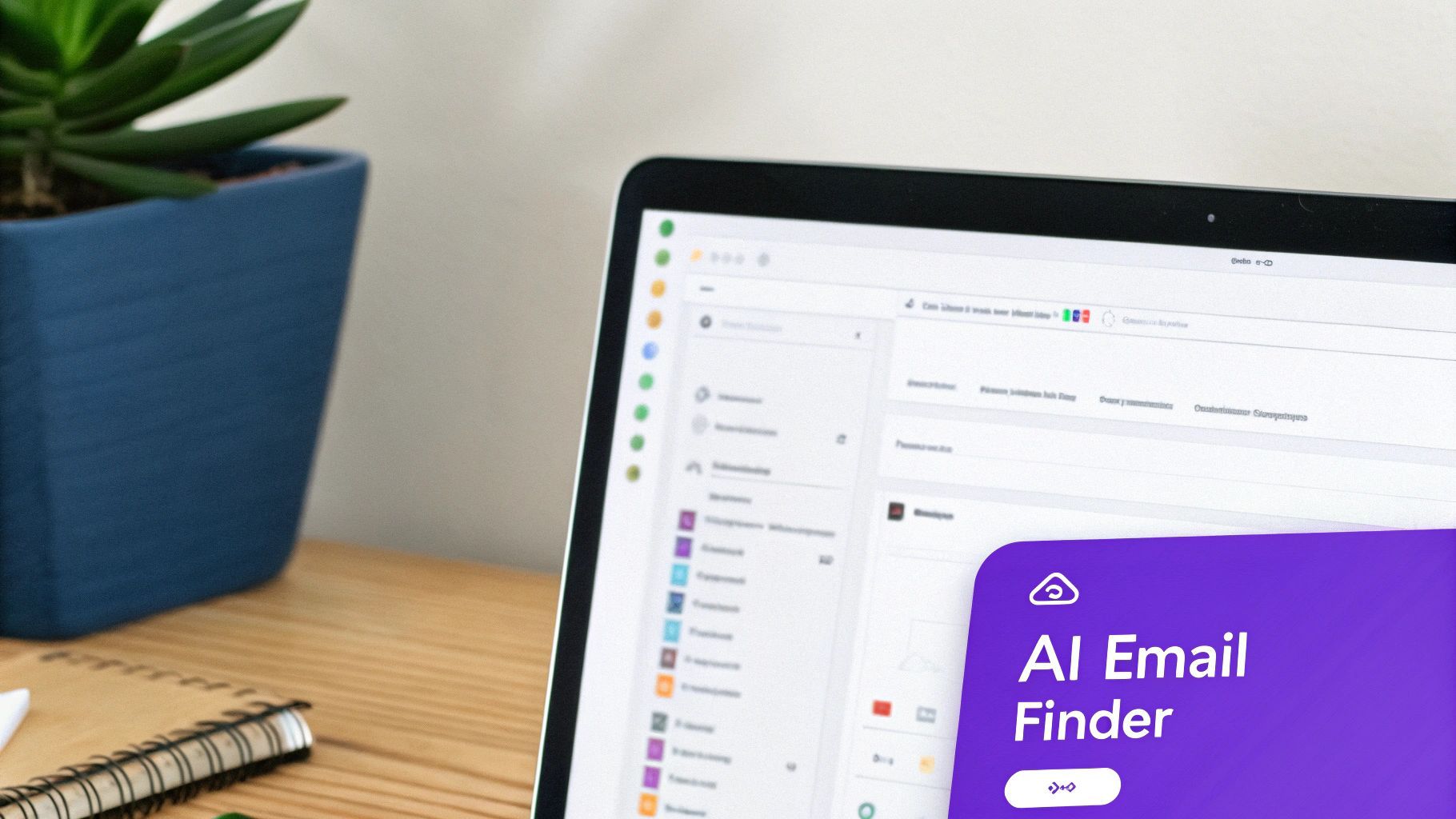 A professional works on a laptop displaying charts and profiles, symbolizing AI-driven efficiency in finding business contacts.